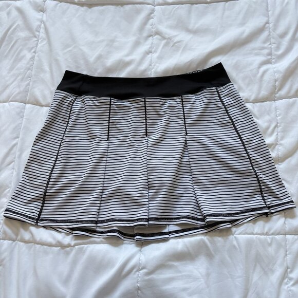 Kyodan Pants - Kyodan Pleated Skort Skirt Womens Size Large Black White Striped Golf Tennis